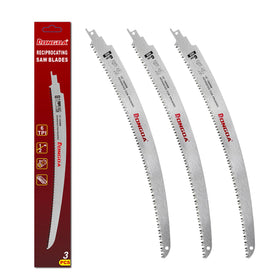 Rongda 15 inch arc-edge blade cutting through thick branches for smooth pruning