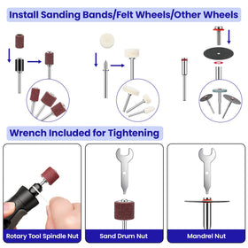RONGDA nylon and brass brushes tackle cleaning and rust removal.