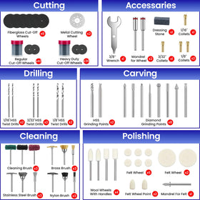 RONGDA diamond points and HSS drill bits for precise carving and drilling.