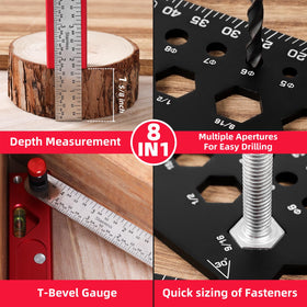 Rongpro 8-in-1 T-bevel gauge for angle transfer