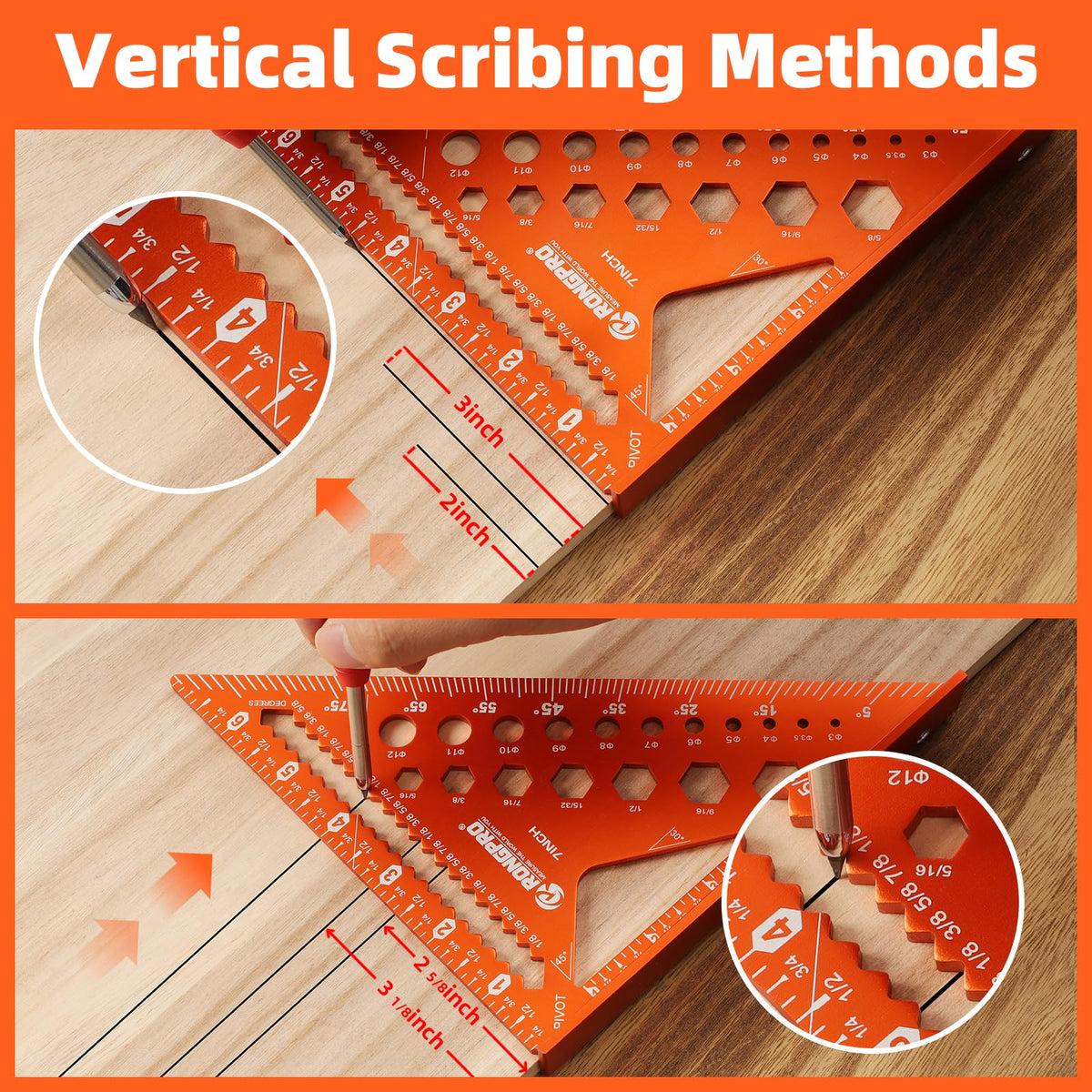 Aluminum alloy triangle ruler showing durable construction