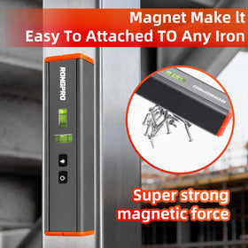 RONGPRO laser level displays vertical and horizontal lines for level surfaces.