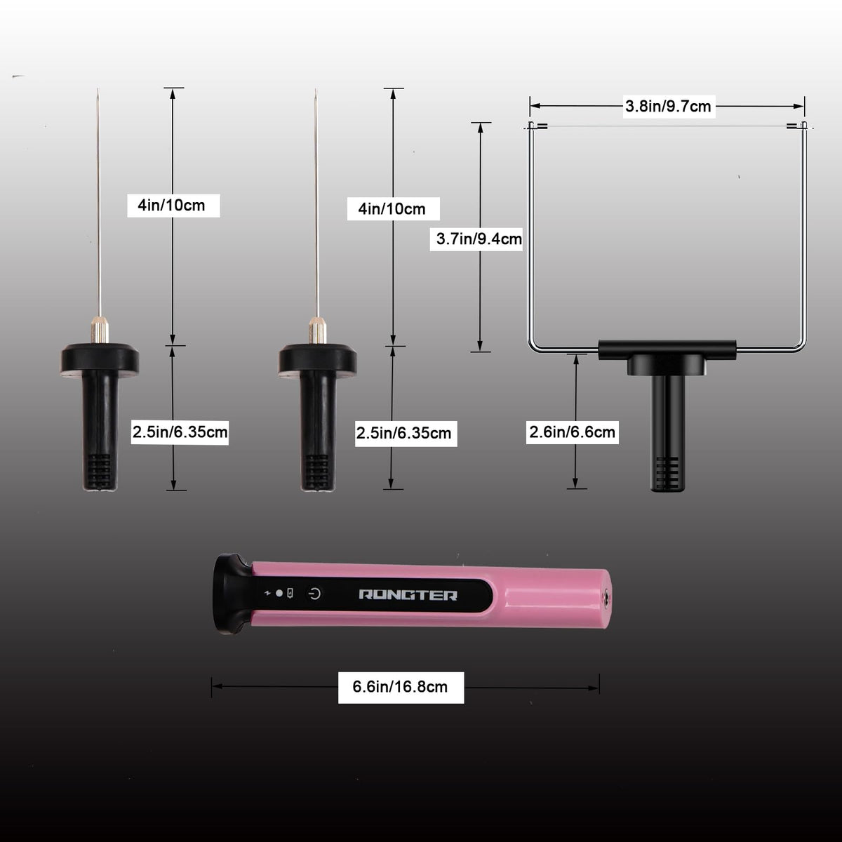 RONGTER metal support frame keeps the tip steady during use.