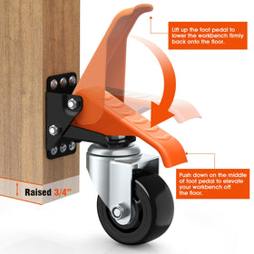 Ronlap 360-degree swivel lifting casters enable effortless turning on flat surfaces.
