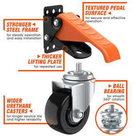 Ronlap caster features a steel mounting plate for sturdy support during moves.
