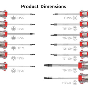 RONMAR tamper-proof Torx bits with center-hole design for secure engagement.