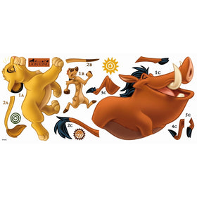 RoomMates Disney Lion King Pumbaa wall decal creates warm focal point