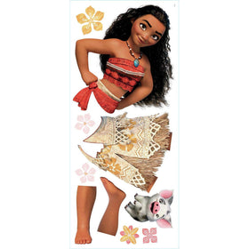 RoomMates Disney Moana giant wall decals form a life-size Moana scene for quick decor.