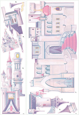 RoomMates Disney Princess Castle removable wall decal demonstrating easy repositioning.