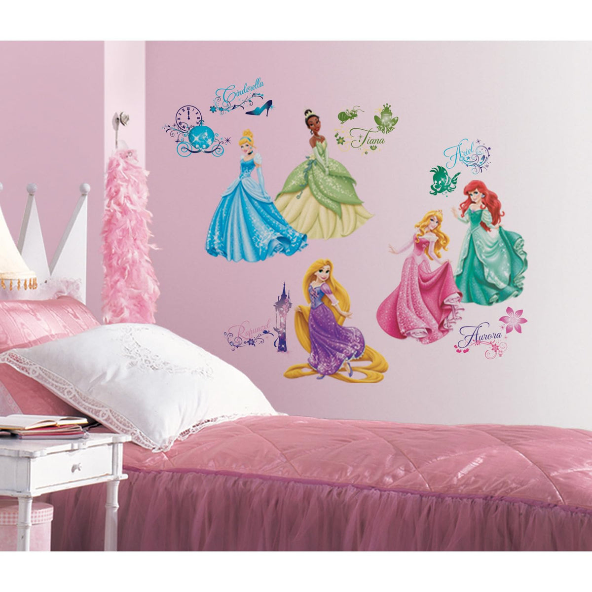 RoomMates Tiana princess decals for vibrant walls and simple removal.