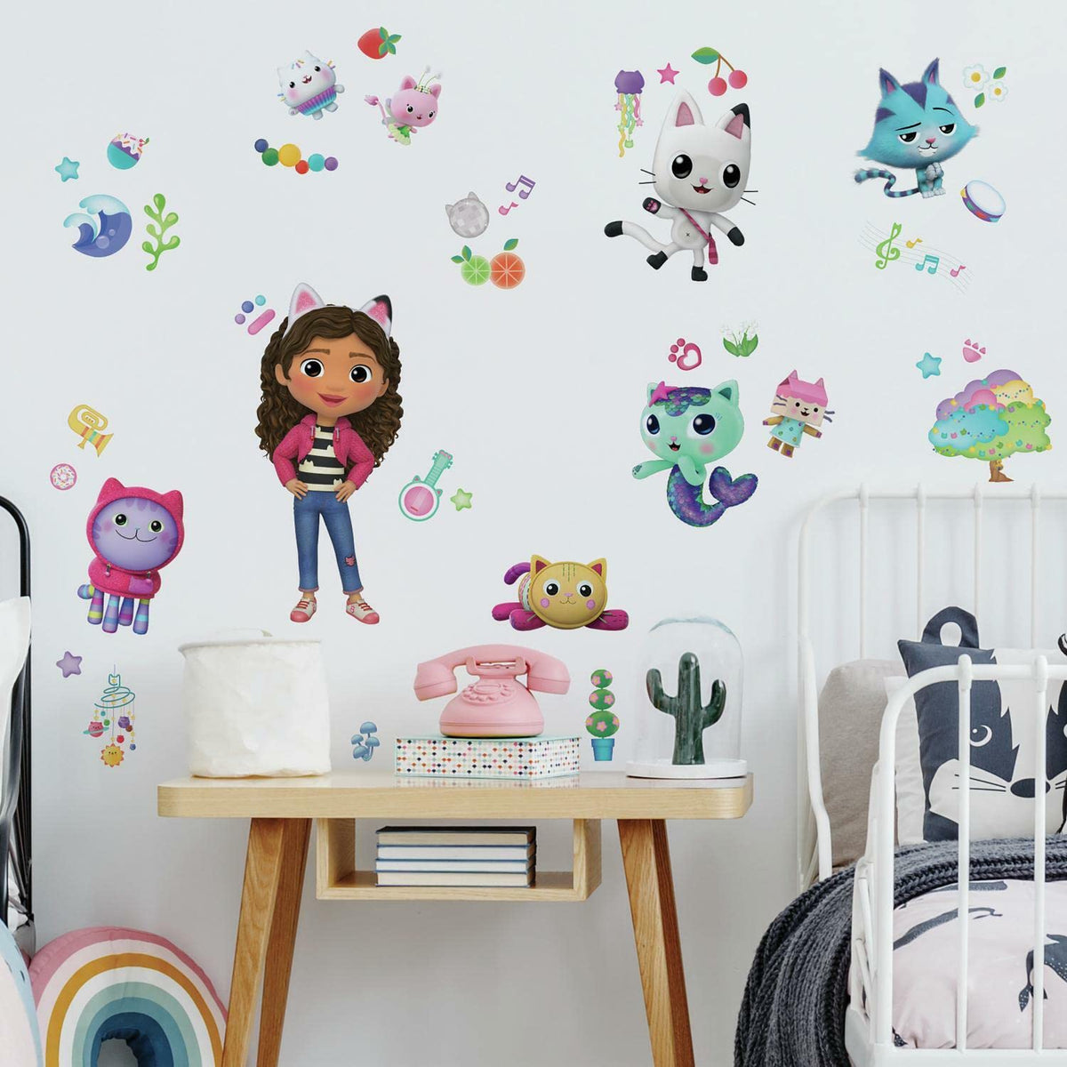 RoomMates Gabby's Dollhouse 42-piece decals for quick, damage-free wall decor.