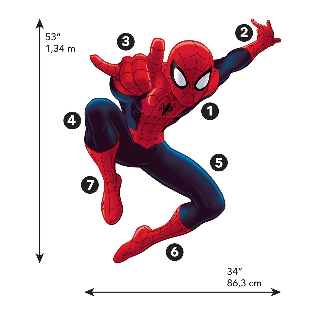 RoomMates Marvel 17-piece decal set, easy to arrange a dynamic superhero scene.