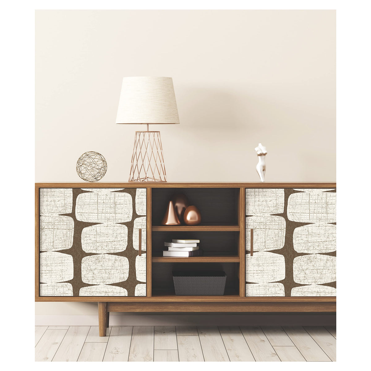RoomMates RMK12349PL beads wallpaper thicker than standard paper look.
