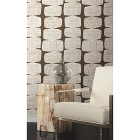 RoomMates RMK12349PL beads wallpaper design close-up on grey background.