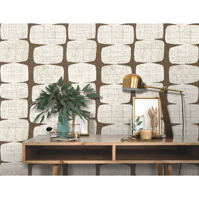 RoomMates RMK12349PL beads wallpaper roll close-up, easy peel-and-stick application.