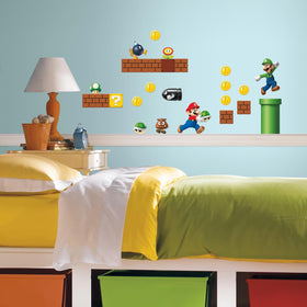 RoomMates Mario power-ups decals bring dynamic visuals to spaces.