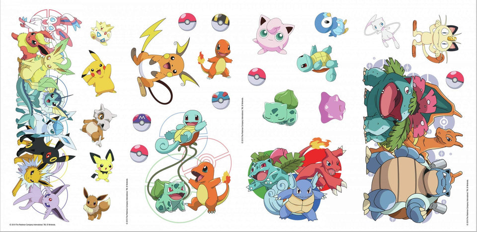 RoomMates Pokemon decal set on wall brings playful characters to life without wall damage