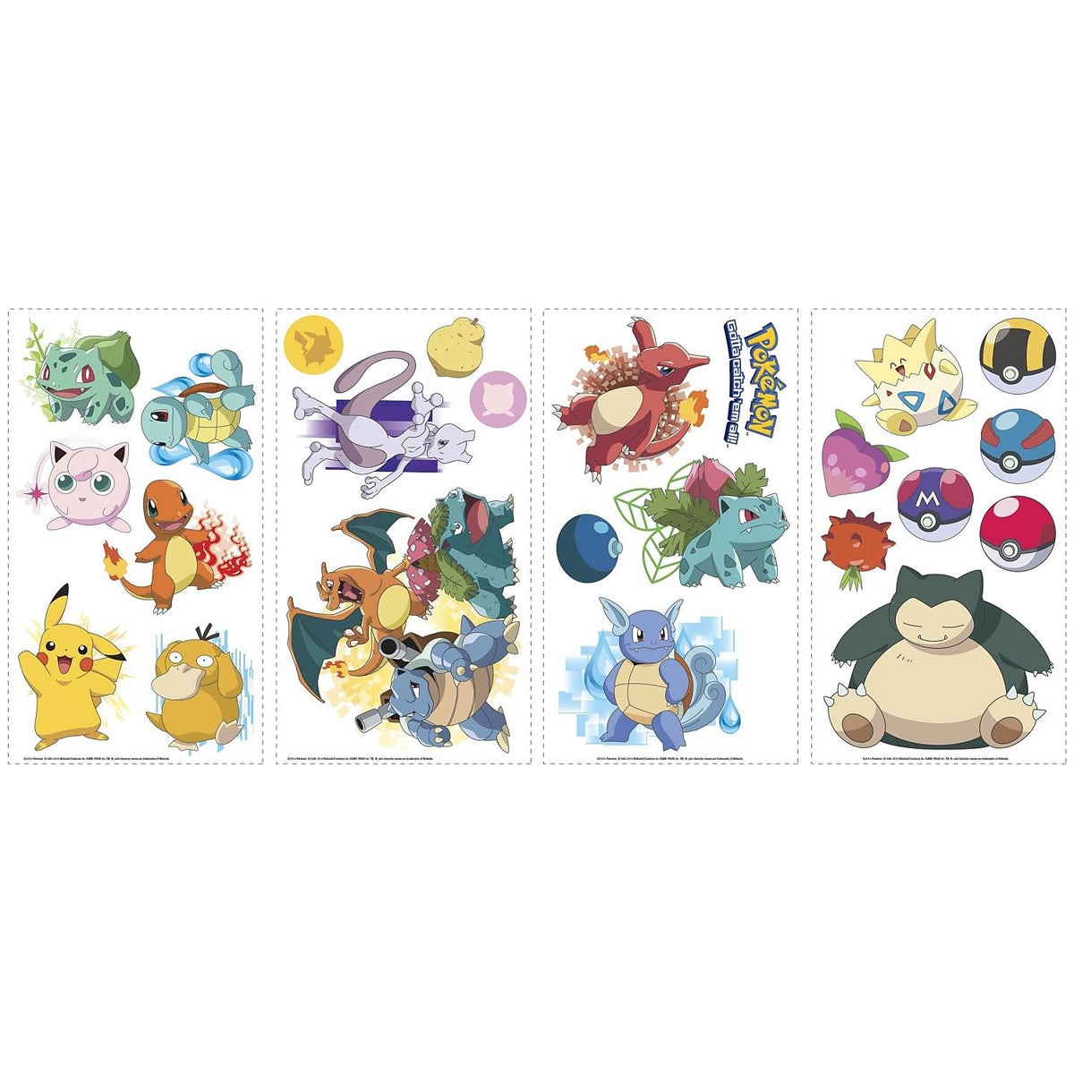 RoomMates Pokemon Iconic decals apply easily on smooth surfaces with no residue.