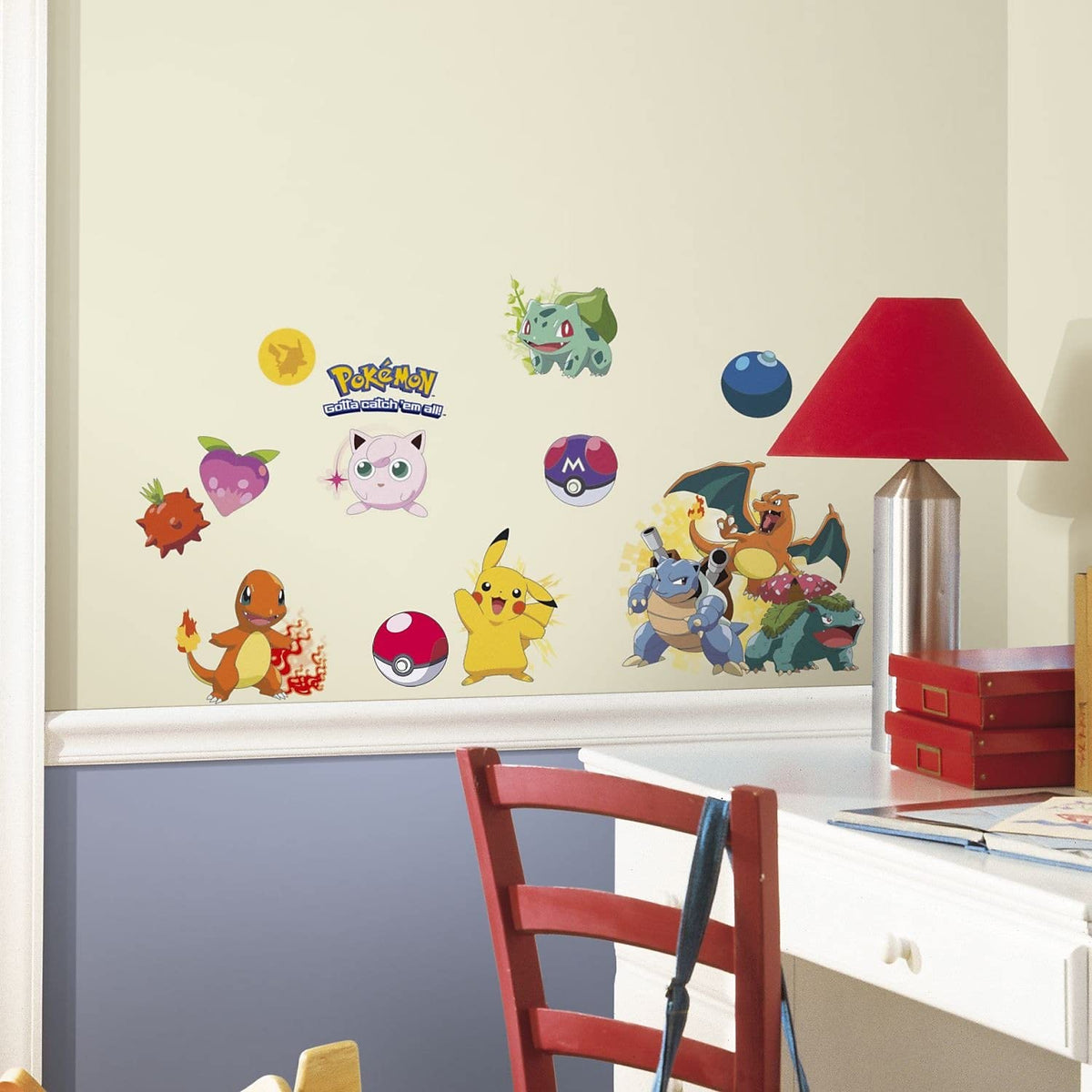 RoomMates Pokemon decals in varied sizes for versatile wall decor.