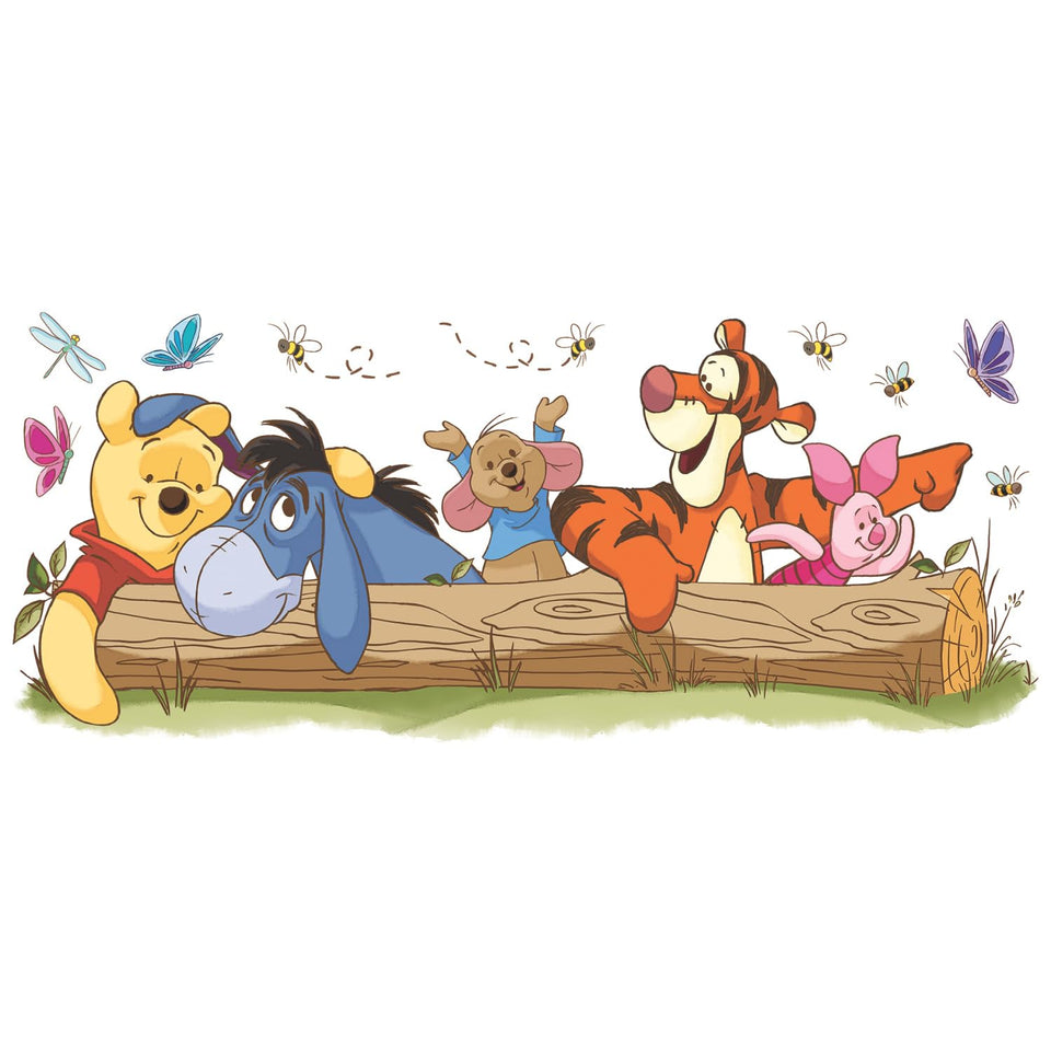 RoomMates Pooh and Friends wall decal on wall for playful bedroom decor