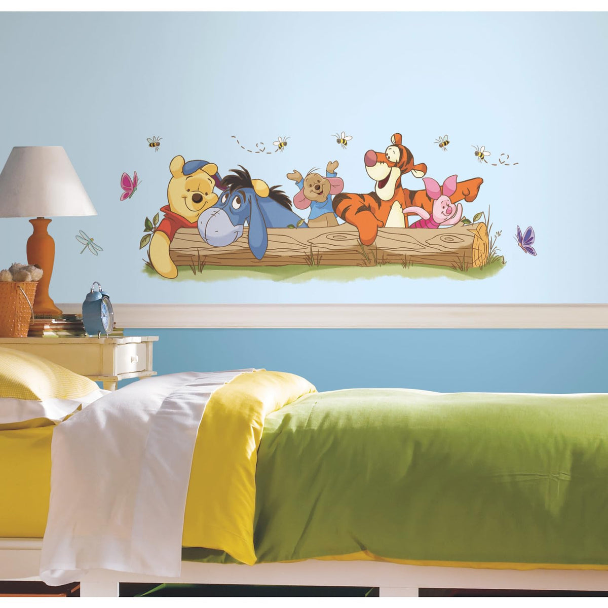 RoomMates Pooh and Friends giant decal applied to smooth surface for quick room update