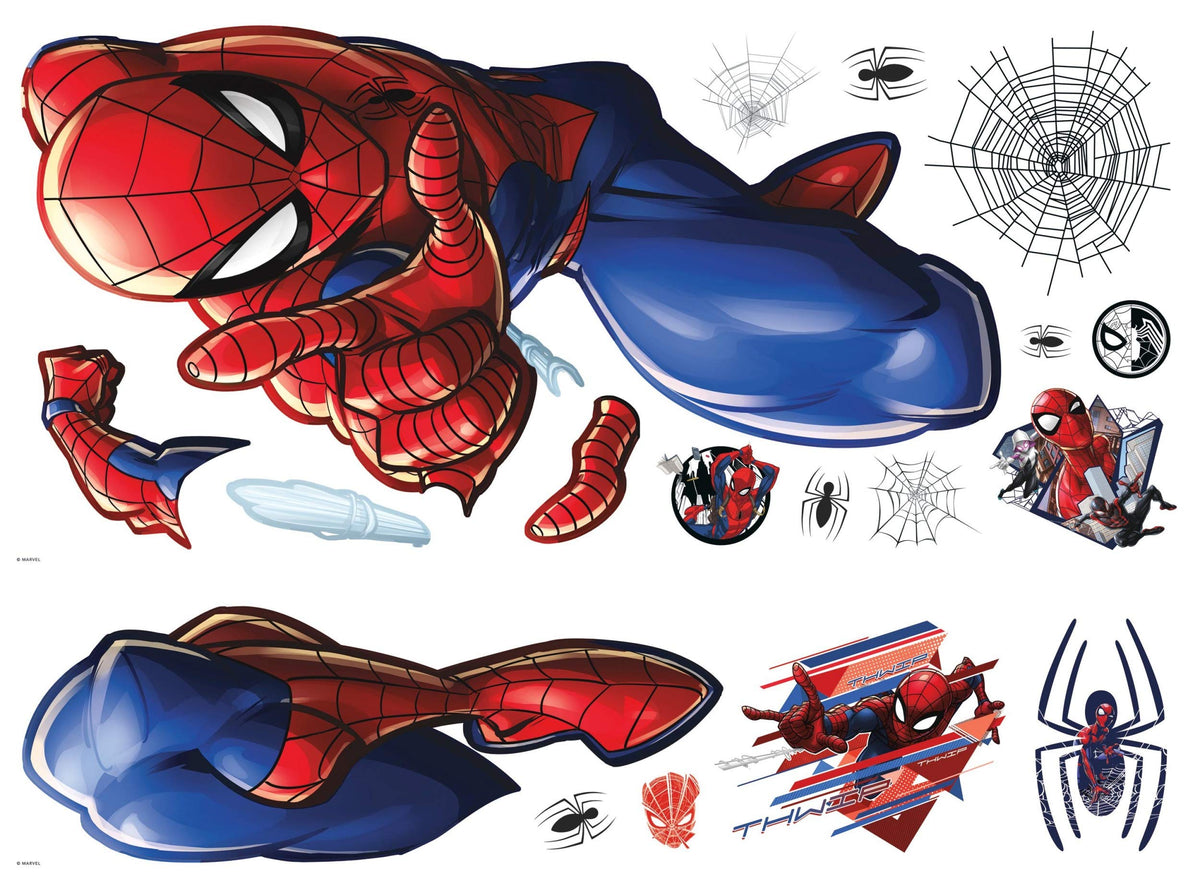 RoomMates Spider-Man peel-and-stick application on clean walls for quick setup