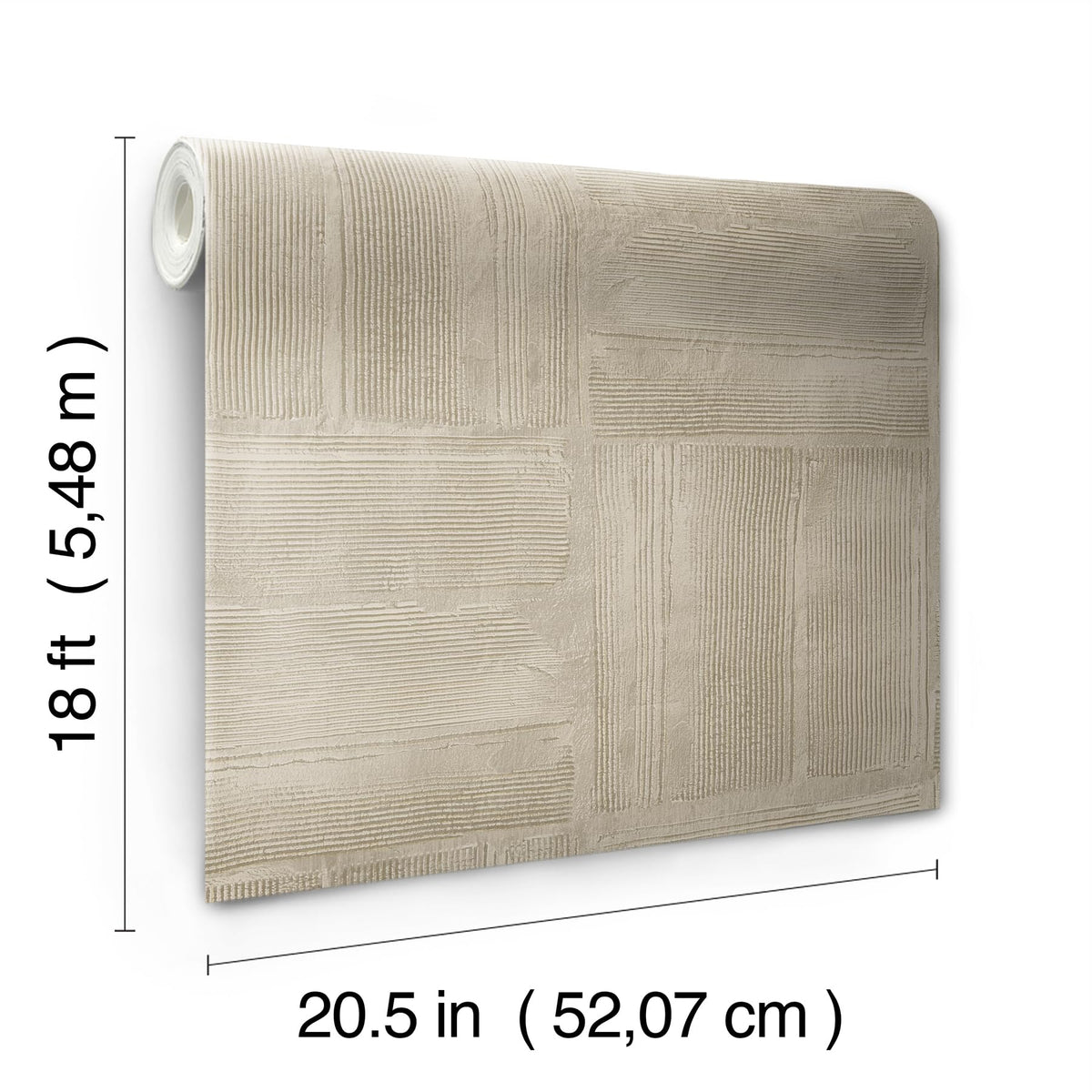 RoomMates taupe dimensional wallpaper sticks to smooth surfaces for DIY projects.