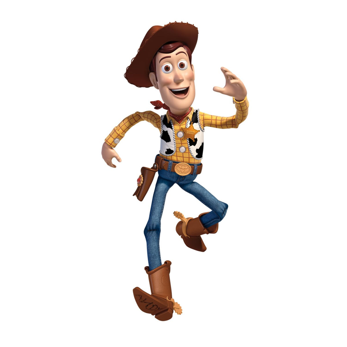 RoomMates Woody giant wall decal for Toy Story themed rooms, easy peel-and-stick.