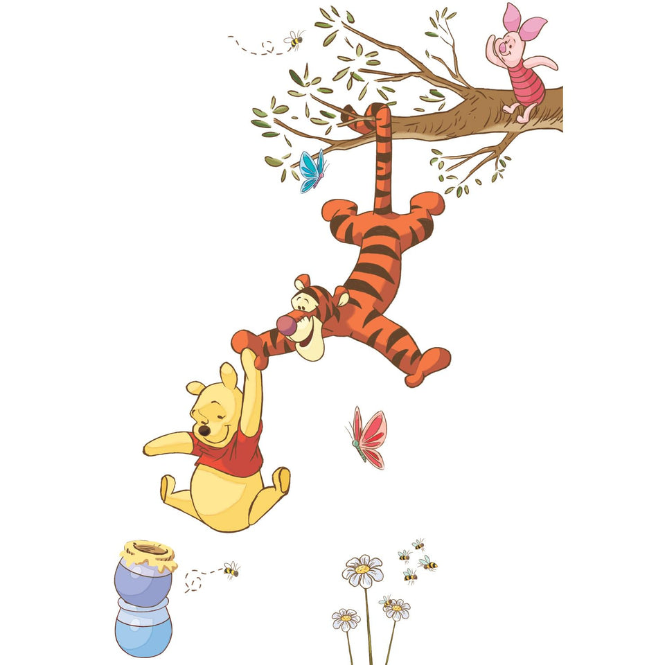 RoomMates Winnie the Pooh swinging for honey giant wall decal decor for nursery.