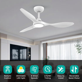 Roomratv fan blades angled for efficient airflow at low speeds in bedrooms