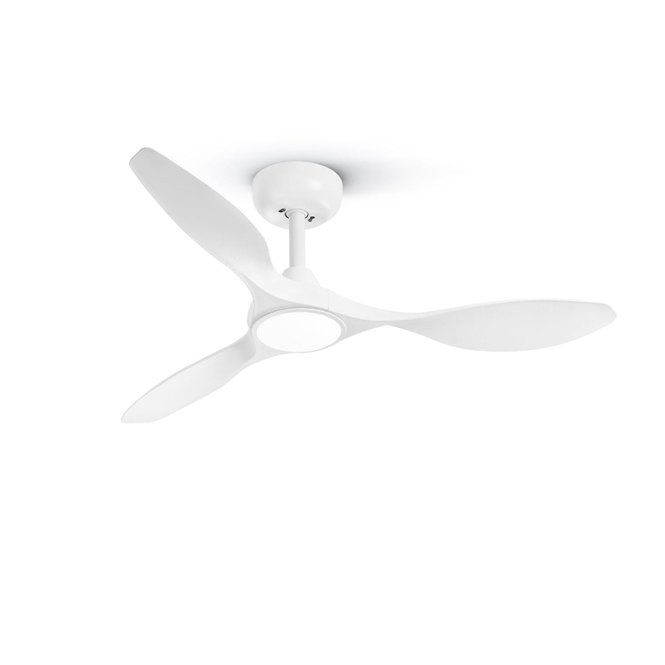 Roomratv 42-inch white ceiling fan with light for versatile living room comfort