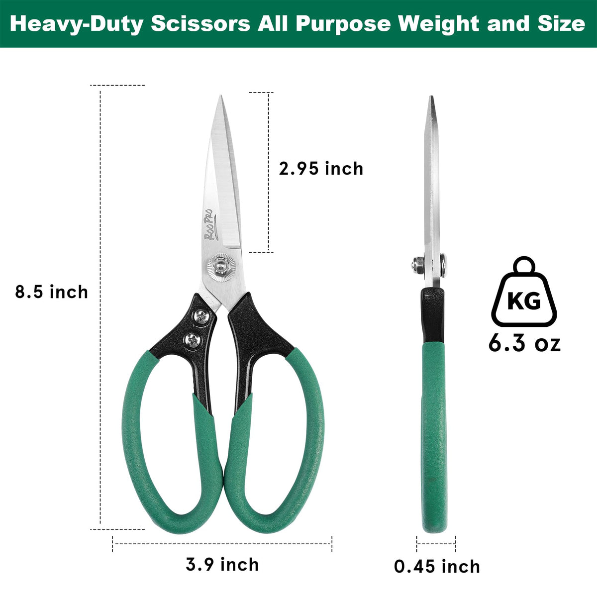 RooPro Heavy Duty Scissors cutting cardboard demonstrates effortless, clean cuts.
