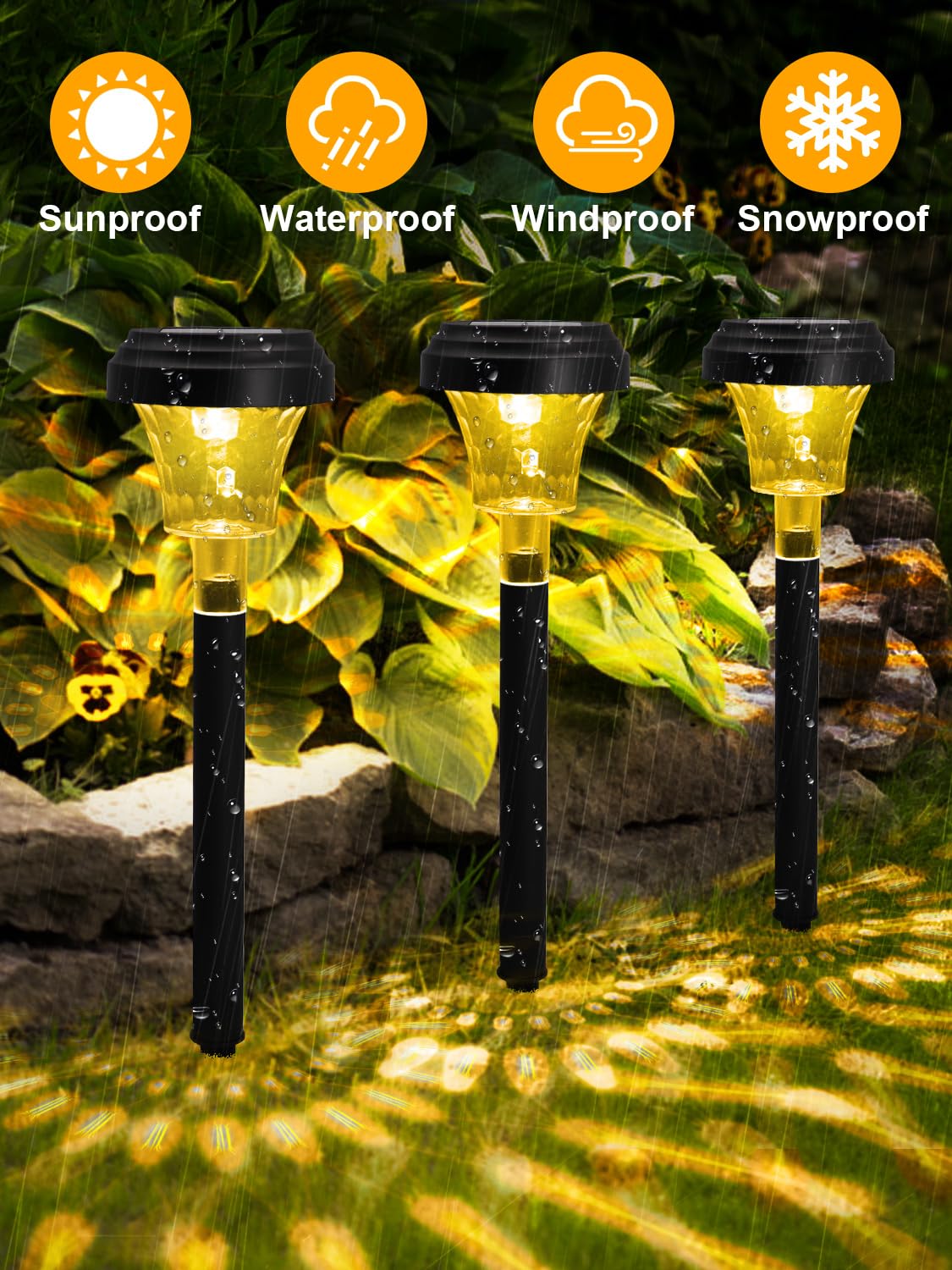 ROOR warm white mode provides soft, inviting illumination for outdoor walkways.