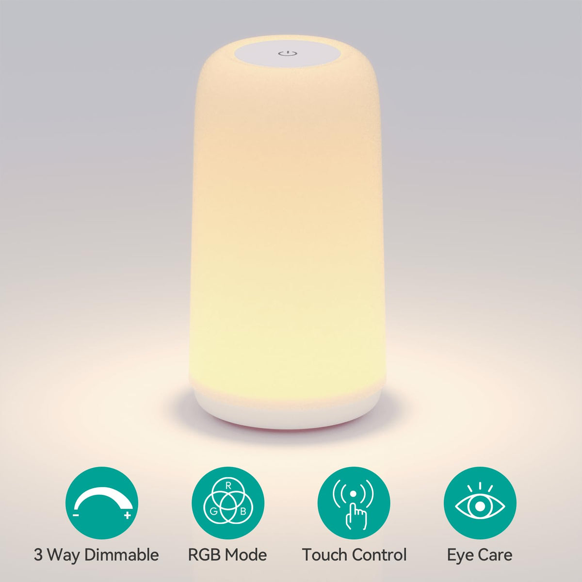 ROOTRO lamp showing color cycle mode for dynamic mood lighting.