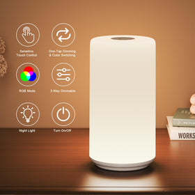 ROOTRO lamp with dimmable top touch control offers flexible brightness for reading