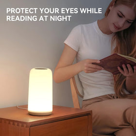 ROOTRO lamp complements modern living room décor and nightstands.