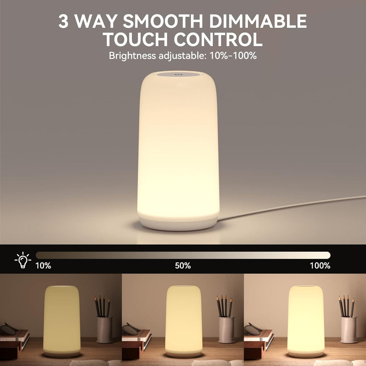 Night light mode offers a subtle glow for late nights with ROOTRO.