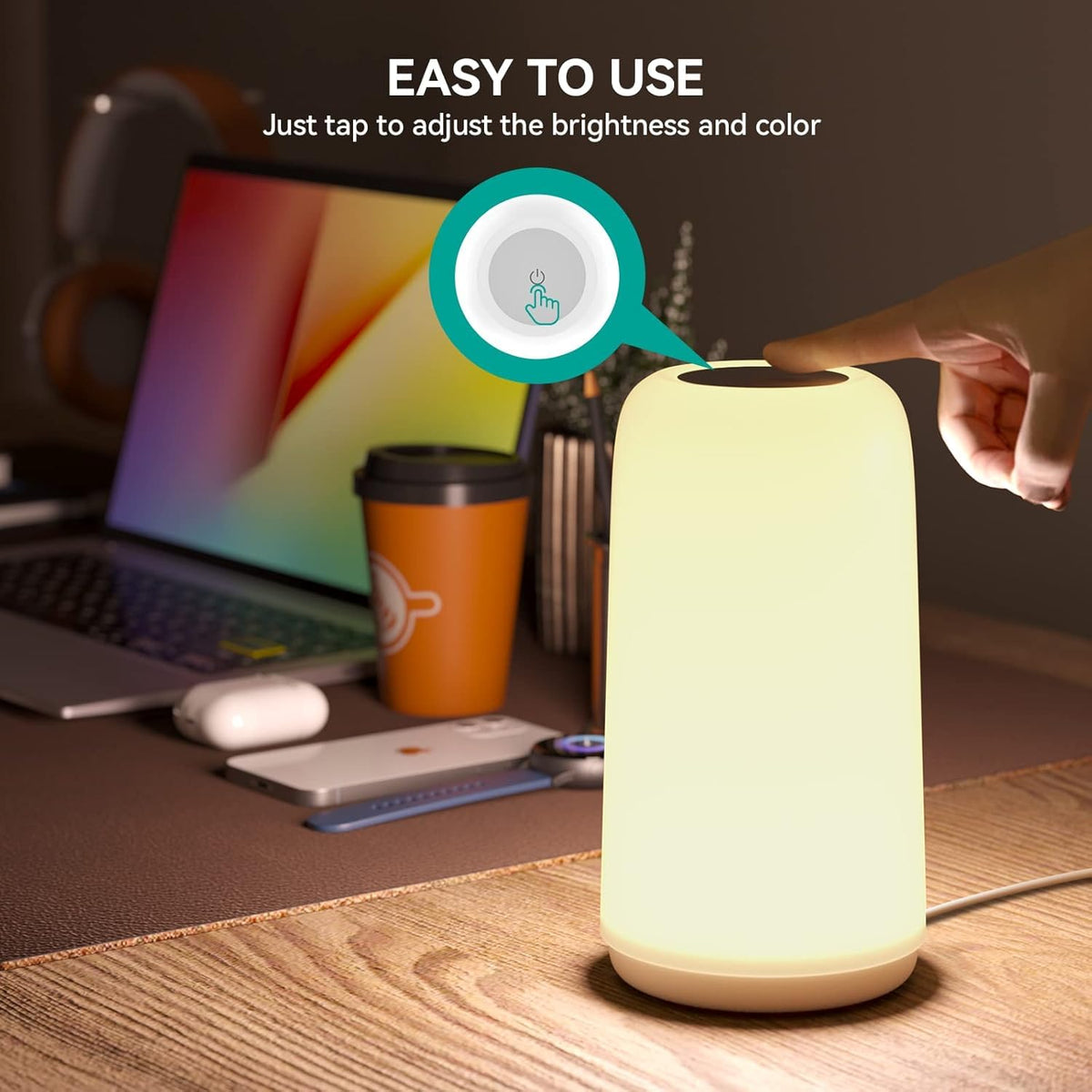 White shade delivers even, diffused illumination across the room with ROOTRO.