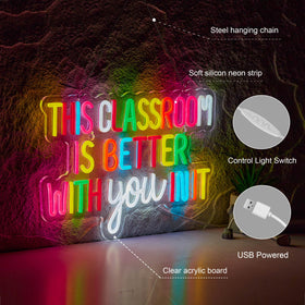 Roouneon USB-powered neon sign with 5V dimmer for adjustable brightness