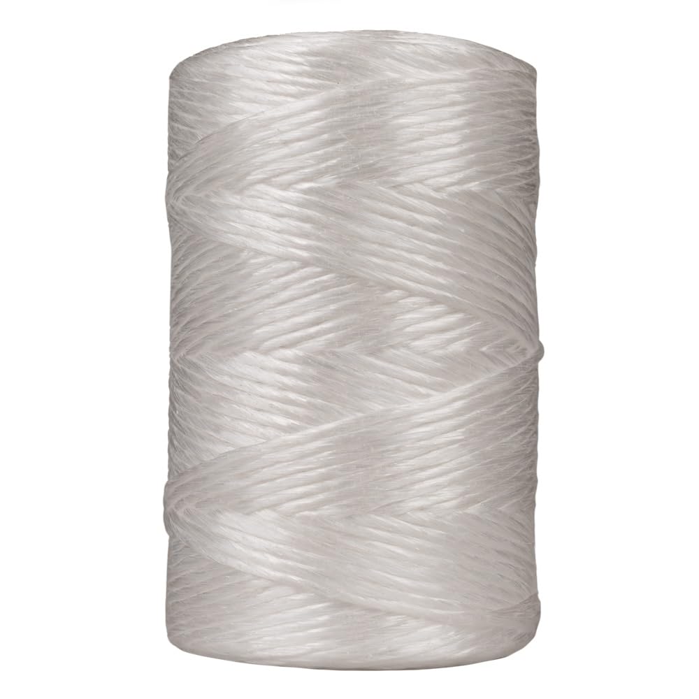 ROPE & CORD polypropylene twine tube, 1000 ft, white, ideal for DIY and packaging