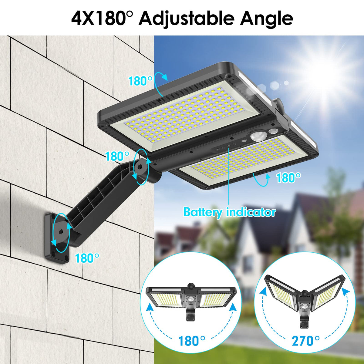 Ropelux easy installation with two solar panels and mounting options