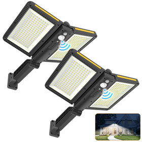 Ropelux solar outdoor light with double panels illuminating wide yards