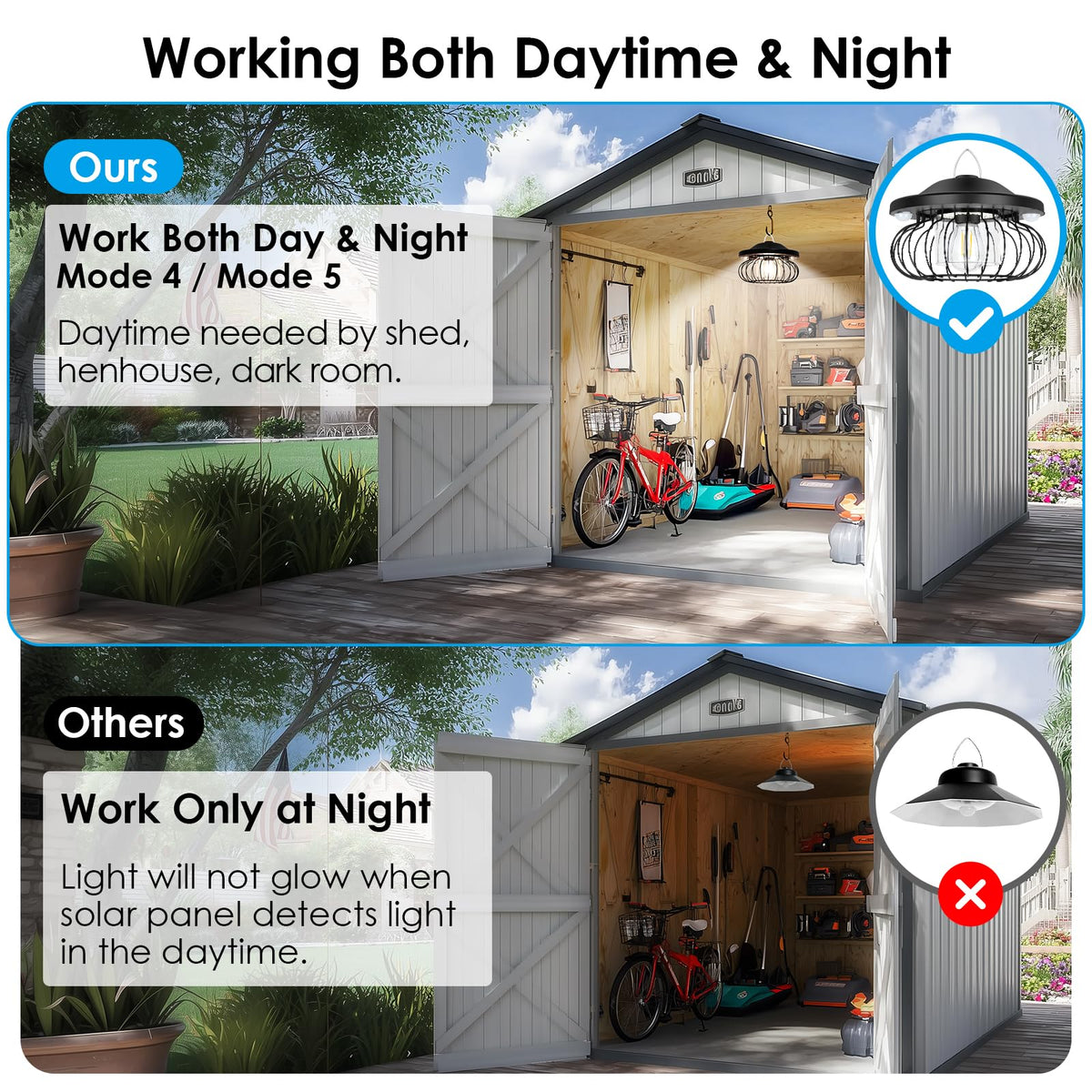 Ropelux Solar Shed Light offers three color temperatures for cozy to bright tasks.