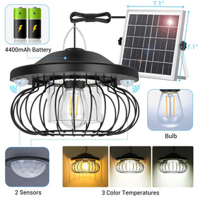Ropelux Solar Shed Light hanging pendant design for gazebo, barn, or workshop.