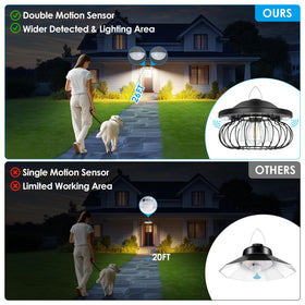 Ropelux Solar Shed Light panel and cable allow flexible solar placement.