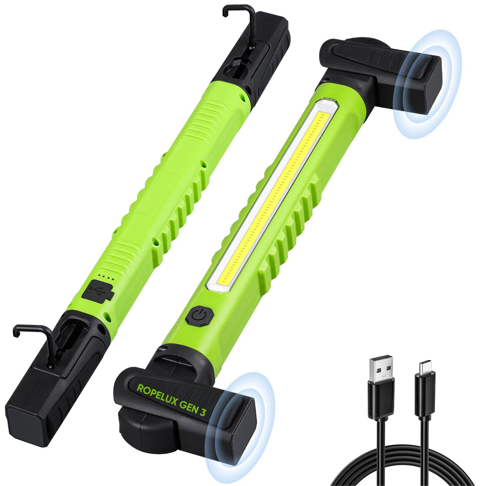 Ropelux 3rd Gen work light showing 3200lm brightness for clear under-hood visibility