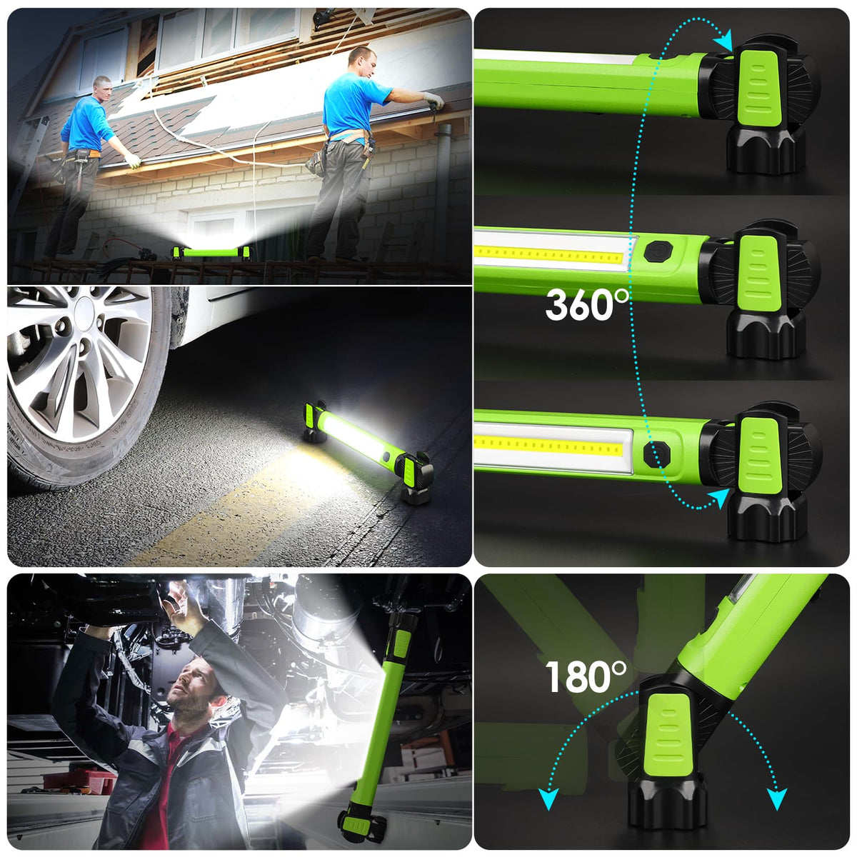 Ropelux light rear view highlights 360-degree joint for flexible positioning.