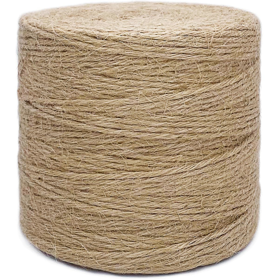 Rophomor 1000ft jute twine 3mm natural roll for durable gardening and crafting.