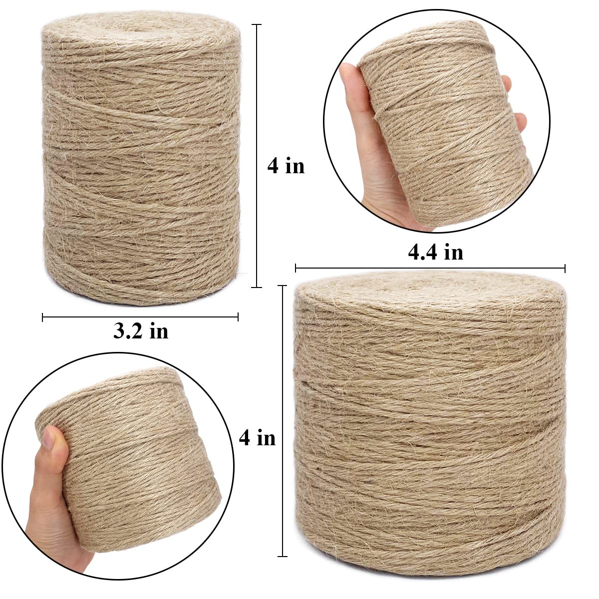 Rophomor jute twine crafts-wrapping for rustic décor and gift wrapping.