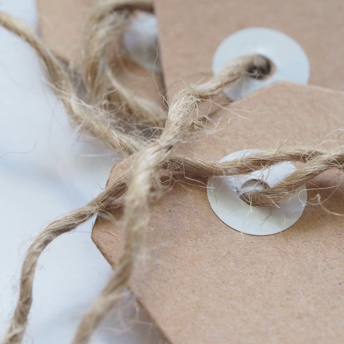Rophomor jute twine home-decor for cabinet pulls and jars wrapping.